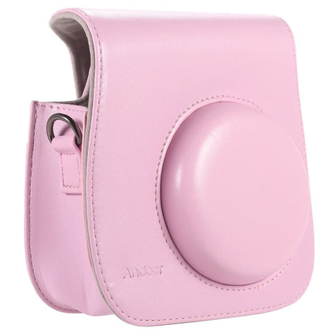 Leather Camera Case Bag Cover For Fuji Fujifilm Instax Mini8 Mini8s Single Shoulder Rose