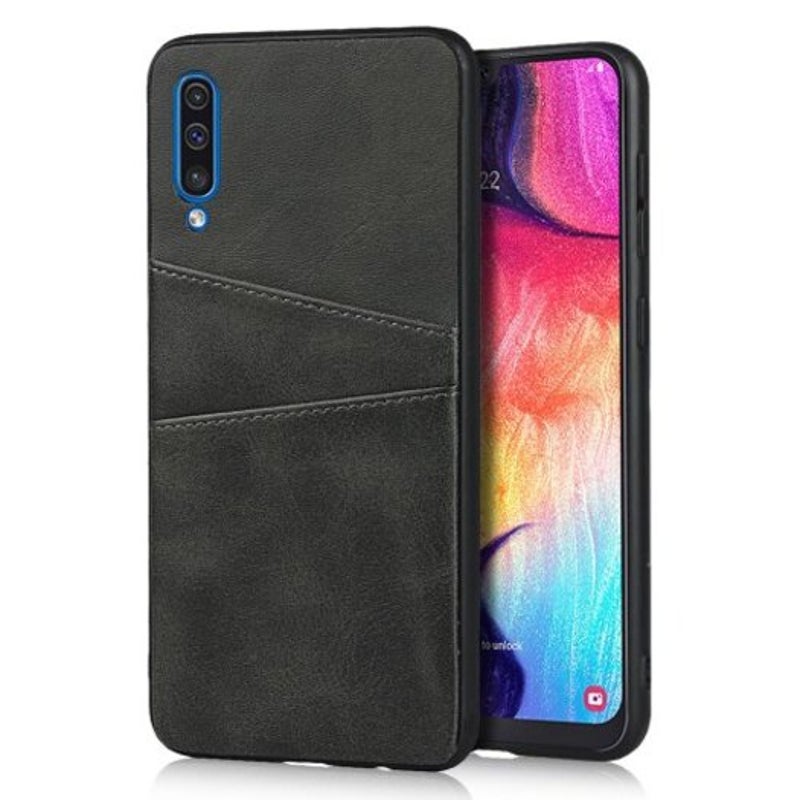 Leather Card Slot Phone Case For Samsung Galaxy A50 Black Cases Covers & Skins