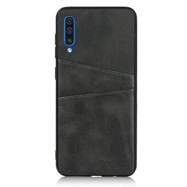 Leather Card Slot Phone Case For Samsung Galaxy A50 Black