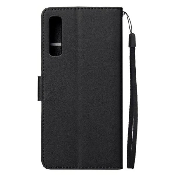 Leather Flip Wallet Phone Case For Samsung A750 / 2018 Black Cases Covers & Skins