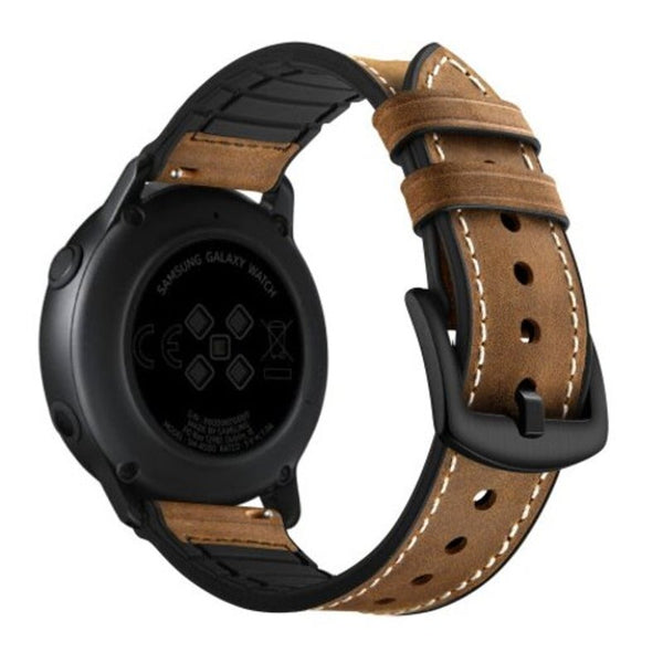 Leather Silicone Watch Band Wrist Strap For Samsung Galaxy Active / Sport Brown Watch Bands