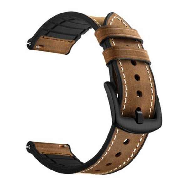Leather Silicone Watch Band Wrist Strap For Samsung Galaxy Active / Sport Brown Watch Bands