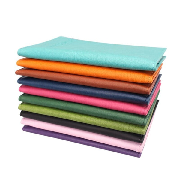 Pu Leather Travel Passport Cover Protective Card Case Protector Women Men Purple Travel Wallets