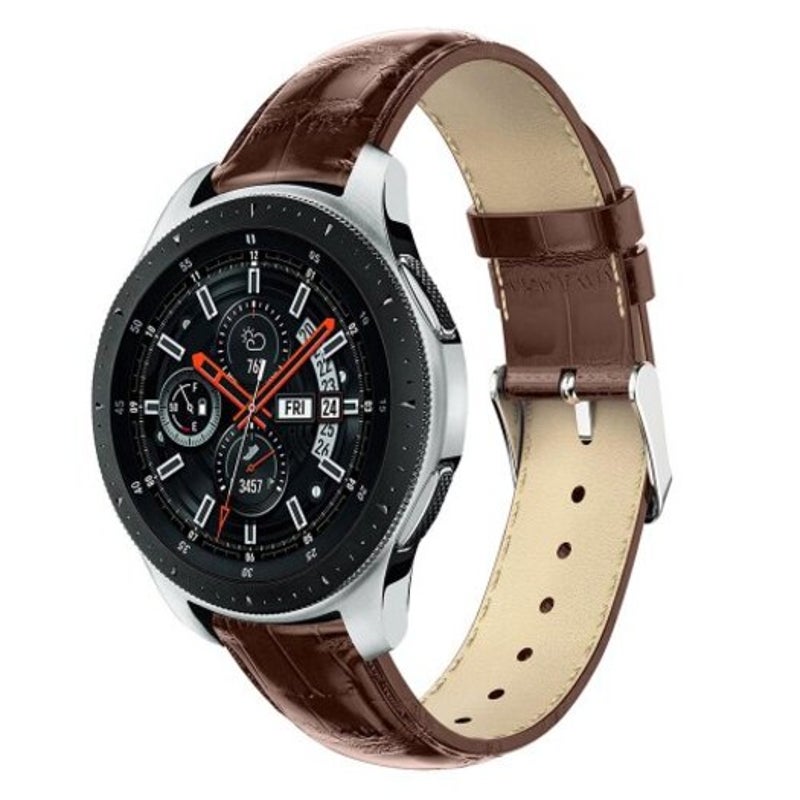 Leather Watch Band Strap For Samsung Galaxy 46Mm / S3 Frontier Classic Deep Coffee Watch Bands