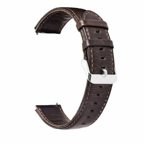 Leather Watch Band Strap For Samsung Gear S2 Classic / Sport Ticwatch E Deep Coffee Watch Bands