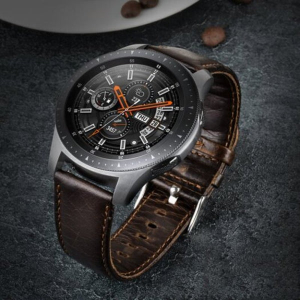 Leather Watch Band Strap For Samsung Gear S3 Classic Frontier / Galaxy 46Mm Deep Coffee