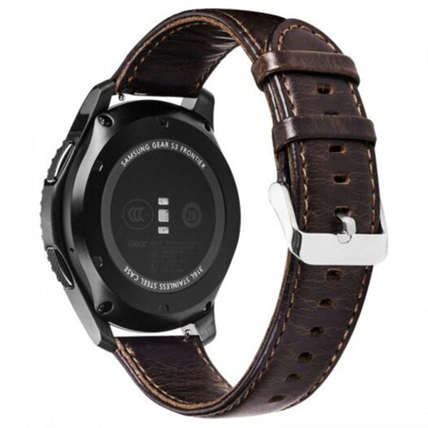 Leather Watch Band Strap For Samsung Gear S3 Classic Frontier / Galaxy 46Mm Deep Coffee Watch Bands