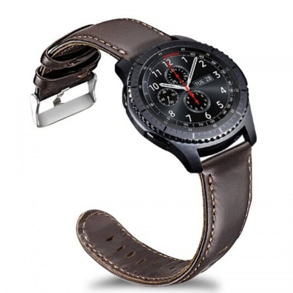 Leather Watch Band Strap For Samsung Gear S3 Classic Frontier / Galaxy 46Mm Deep Coffee