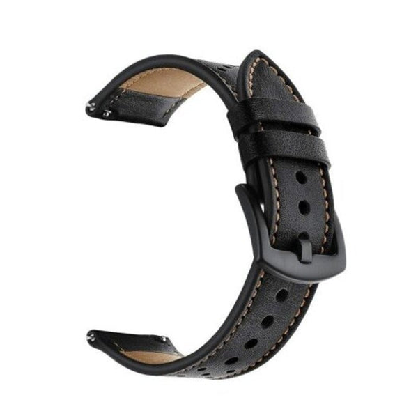 Leather Watch Band Wrist Strap For Huawei Gt / Honor Magic 2 Pro Black Watch Bands