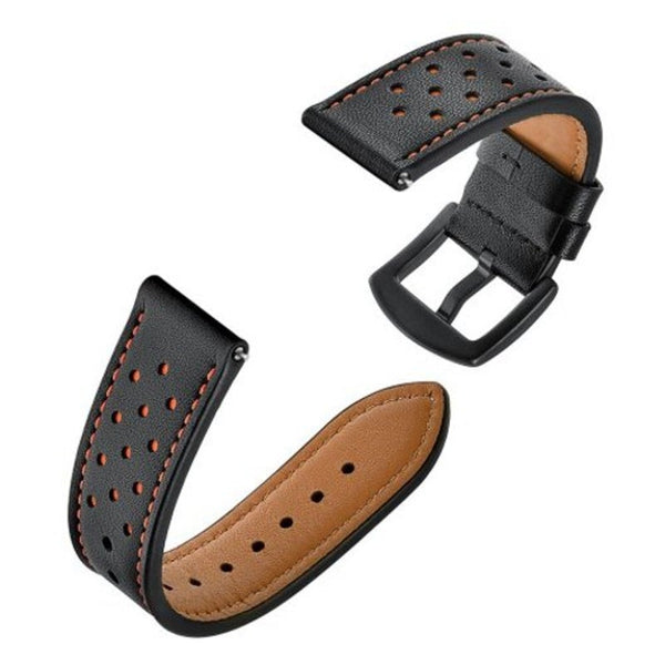 Leather Watch Band Wrist Strap For Huawei Gt / Honor Magic 2 Pro Black Watch Bands