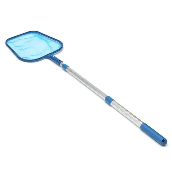 Leaves Skimmer Rake Net With Telescopic Pole Blue Handheld Pool Brushes & Nets