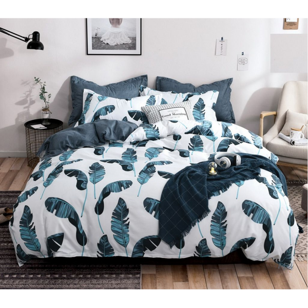 Fabric Fantastic Leaves Super King Size Duvet Quilt Cover Set Quilt Covers