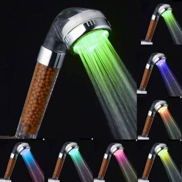 Led 7 Color Changinganion Shower Head Silver Shower Heads & Combos