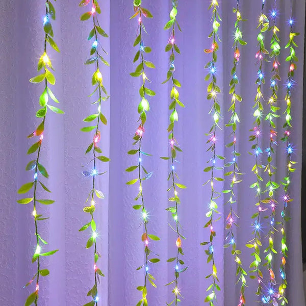 Led Artificial Willow Vines Curtain Light With 100 For Christmas Party Decor Seasonal Decorations