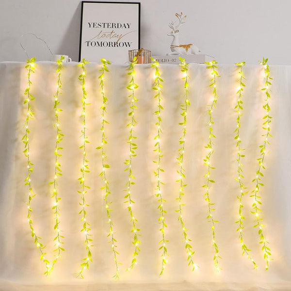 Led Artificial Willow Vines Curtain Light With 100 For Christmas Party Decor Seasonal Decorations