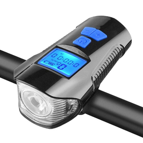 Bike Lights Waterproof Usb Charging Lcd Screen Bicycle Handlebar Cycling Flashlight