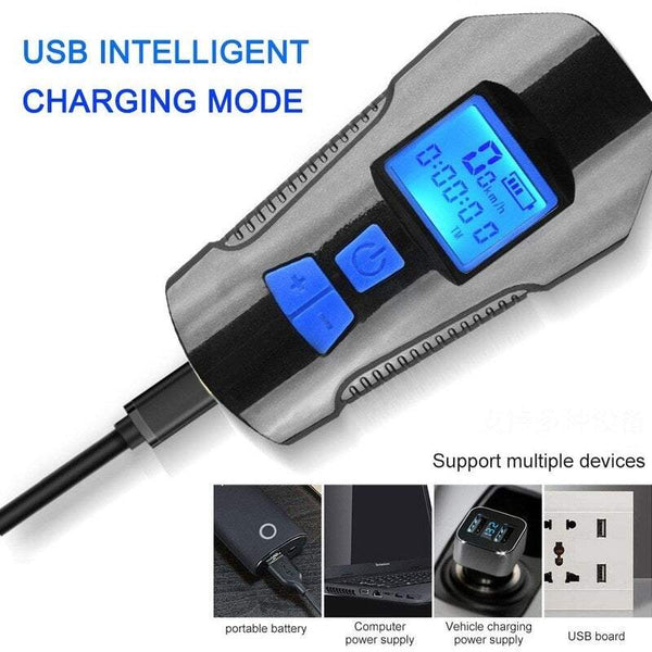 Bike Lights Waterproof Usb Charging Lcd Screen Bicycle Handlebar Cycling Flashlight Lights & Reflectors