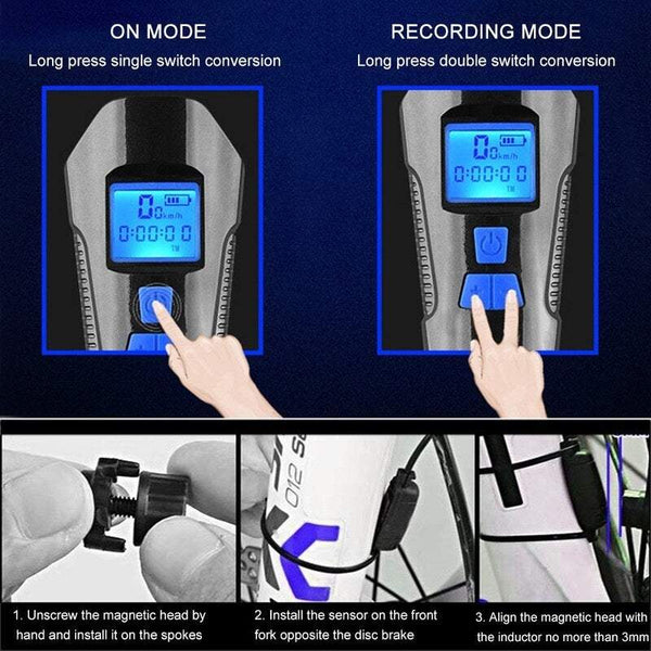 Bike Lights Waterproof Usb Charging Lcd Screen Bicycle Handlebar Cycling Flashlight Lights & Reflectors