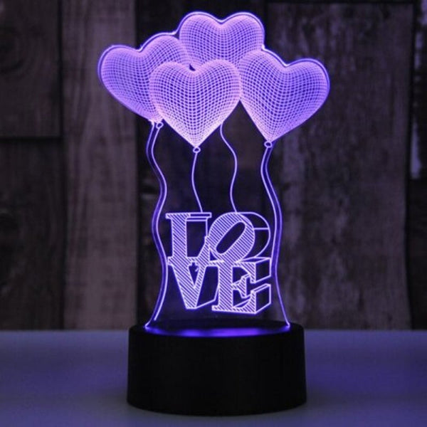 Led Colorful Usb Power Supply Small Table Lamp Creative 3D Gift Love Balloon Night Light Multi Night Lights