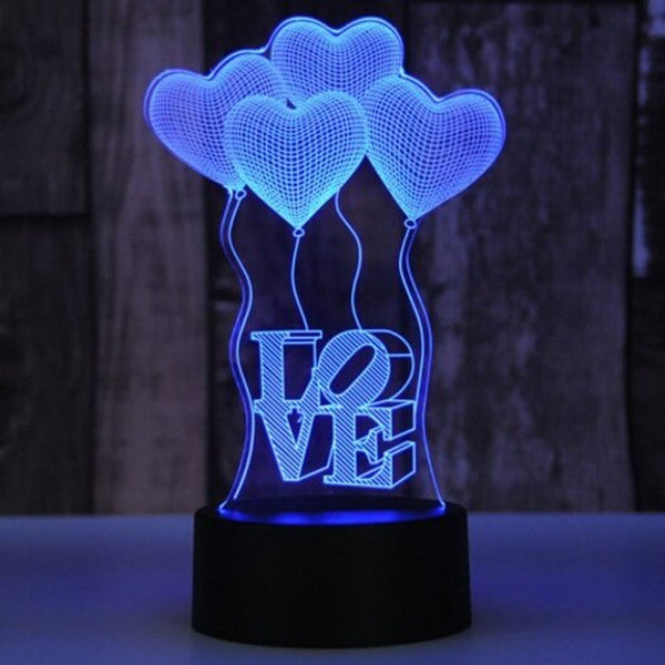 Led Colorful Usb Power Supply Small Table Lamp Creative 3D Gift Love Balloon Night Light Multi A