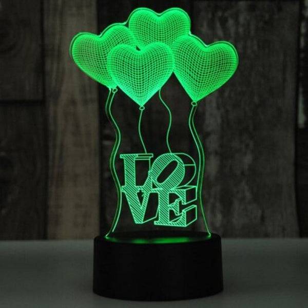 Led Colorful Usb Power Supply Small Table Lamp Creative 3D Gift Love Balloon Night Light Multi Night Lights