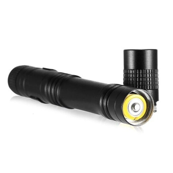 Led Cree Pen Flashlight Torch Battery Powered High Light Black Flashlights