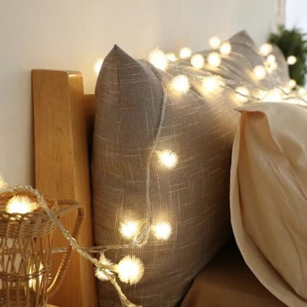 Led Dandelion Fur Ball String Light For Wedding Holiday Decoration Warm White Seasonal Decorations