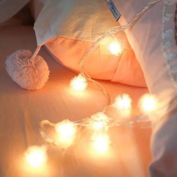 Led Dandelion Fur Ball String Light For Wedding Holiday Decoration Warm White