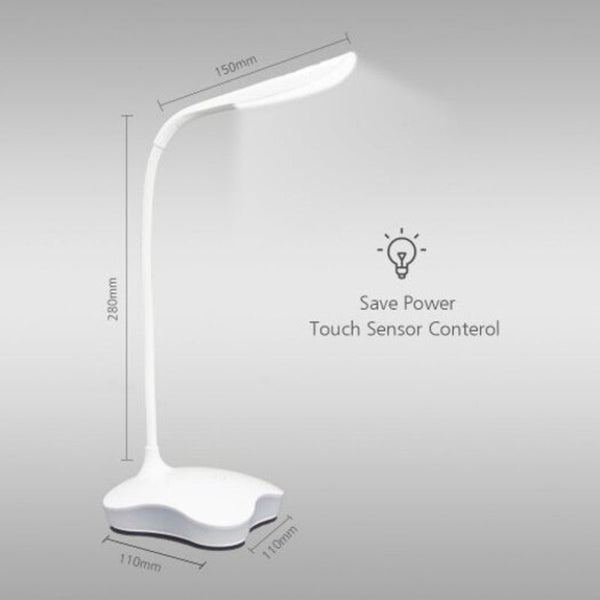 Led Desk Lamp Touch Usb 3 Level Dimmable Table Study Reading Light White Lamps