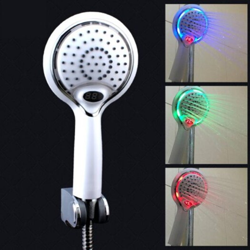 Led Display Temperature Control Shower Head Silver Shower Heads & Combos