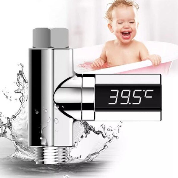 Led Display Water Shower Thermometer Electricity Temperature Meter Monitor For Baby Care Silver
