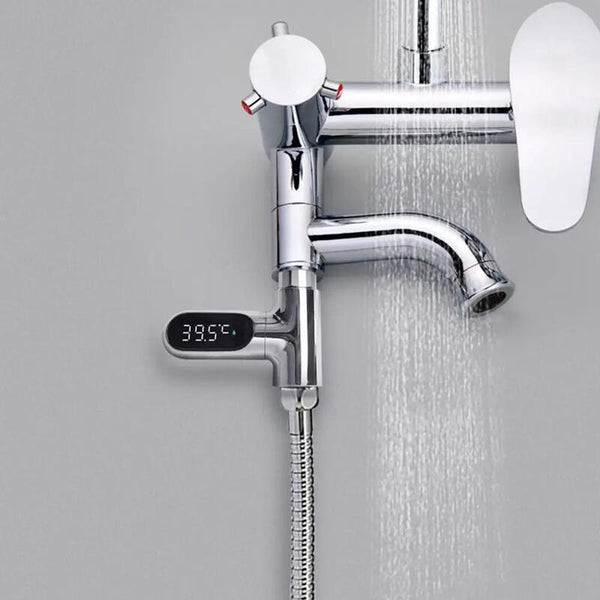 Shower Water Led Thermometer Time Display Flow Generator Thermometers