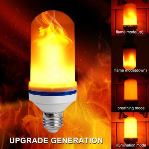 Led Flame Effect Fire Light Bulb Flickering Emulation 3 Modes Lamp