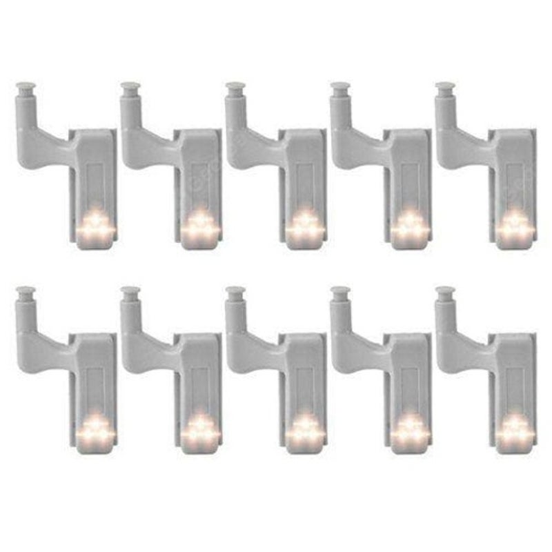 Led Hinge Lamp Intelligent Induction Light 10Pcs Gray Warm White Night Lights