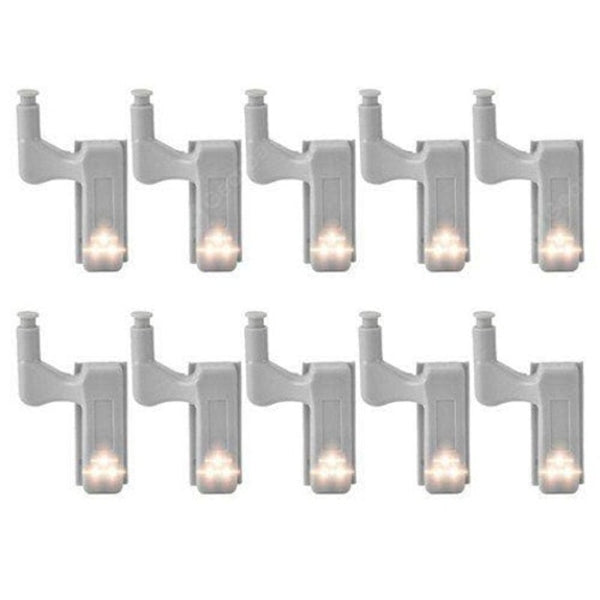 Led Hinge Lamp Intelligent Induction Light 10Pcs Gray Warm White Night Lights