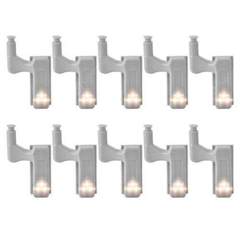 Led Hinge Lamp Intelligent Induction Light 10Pcs Gray Warm White