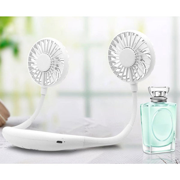Led Lamp Aromatherapy Sports Neck Fan Usb Charging Portable White Portable Fans