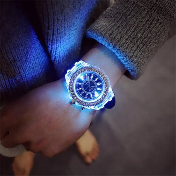Veile Studios Led Light Flash Luminous Watch Personality Trends Students Lovers Wristwatch Black Watches