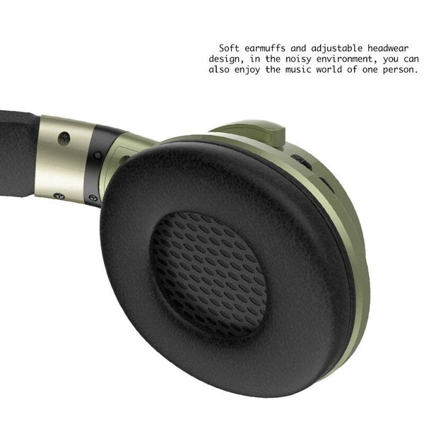 Led Light Wireless Bt Headphones Over Ear Earphone Foldable Stereo Mic Headset Support Tf Card Fm Audio Jack