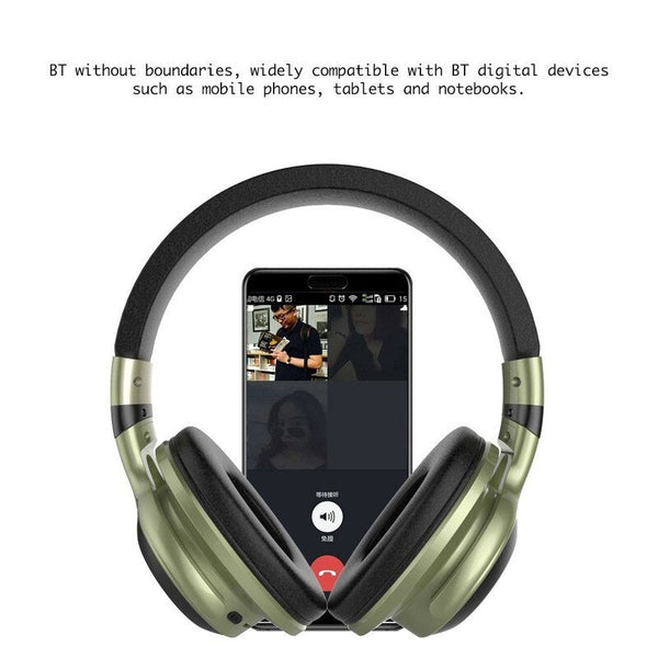 Led Light Wireless Bt Headphones Over Ear Earphone Foldable Stereo Mic Headset Support Tf Card Fm Audio Jack Headsets