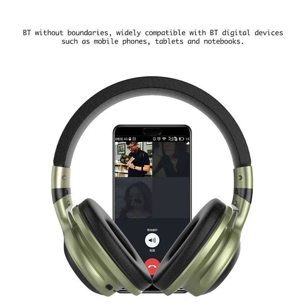 Led Light Wireless Bt Headphones Over Ear Earphone Foldable Stereo Mic Headset Support Tf Card Fm Audio Jack