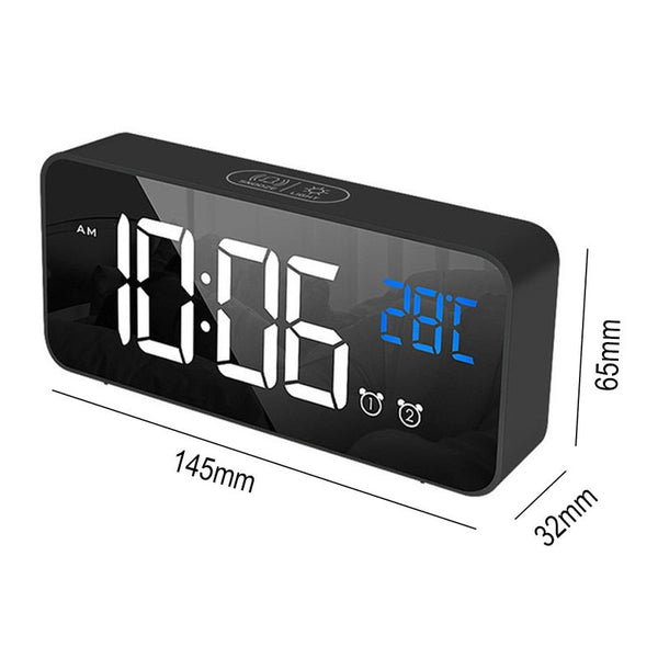Led Music Alarm Clock Digital Snooze Desk Wake Up Light Electronic Large Time Temperature Display Table Alarm Clocks & Clock Radios