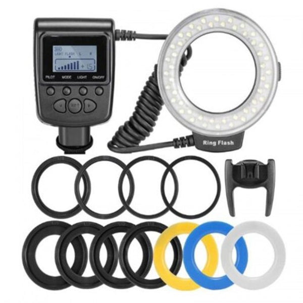 Led Ring Flash Light Speedlight For Nikon Canon Pentax Fujifilm Dslr Cameras Shoe Black Flash Lighting Kits