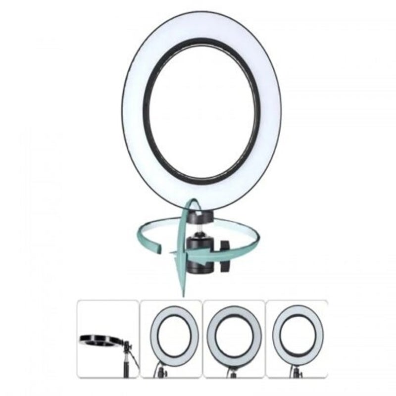 Led Ring Light Dimmable With 3 Lights Mode 360 Degree Rotating 8 Inches Usb Beauty Soft Black