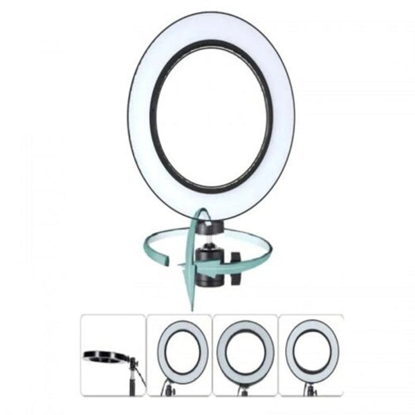 Led Ring Light Dimmable With 3 Lights Mode 360 Degree Rotating 8 Inches Usb Beauty Soft Black Selfie Lights