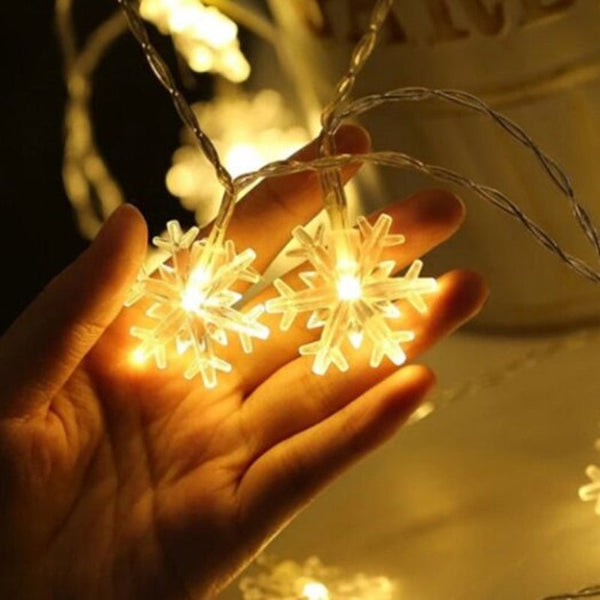 Led Snowflake Light String Christmas Decoration 3M 20 Lamp White Usb Power