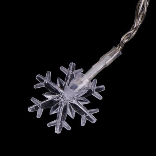 Led Snowflakes String Lights Battery Powered Hanging Ornaments Christmas Tree Home Decor 2M Warm White Seasonal Decorations