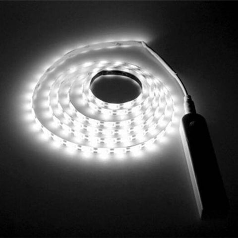Led Soft Light Strip Flexible Sensor Lamp Cabinet Bed Lights White 1 Meter