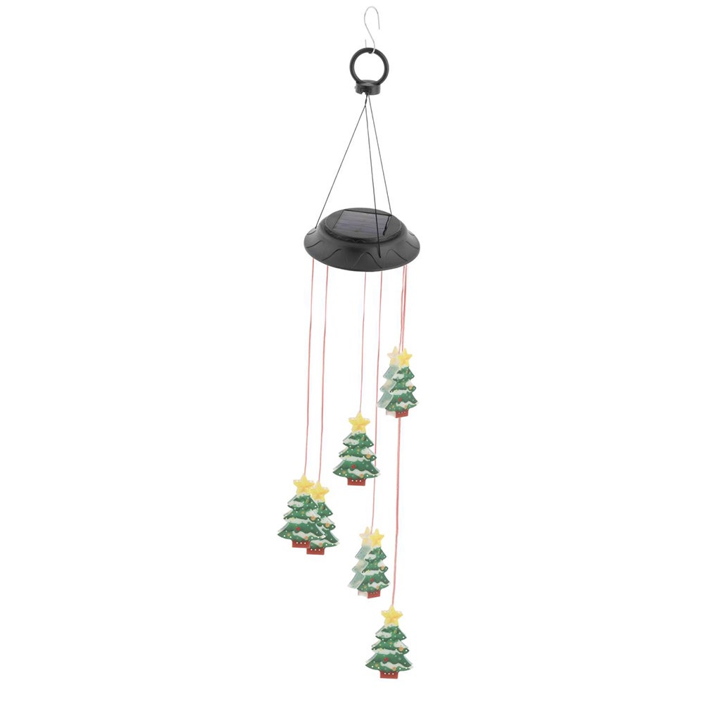 Led Solar Christmas Tree Wind Chime Lights Energy Saving Color Changing Bul Wind Chimes