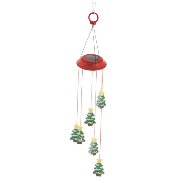 Led Solar Christmas Tree Wind Chime Lights Energy Saving Color Changing Bul Wind Chimes